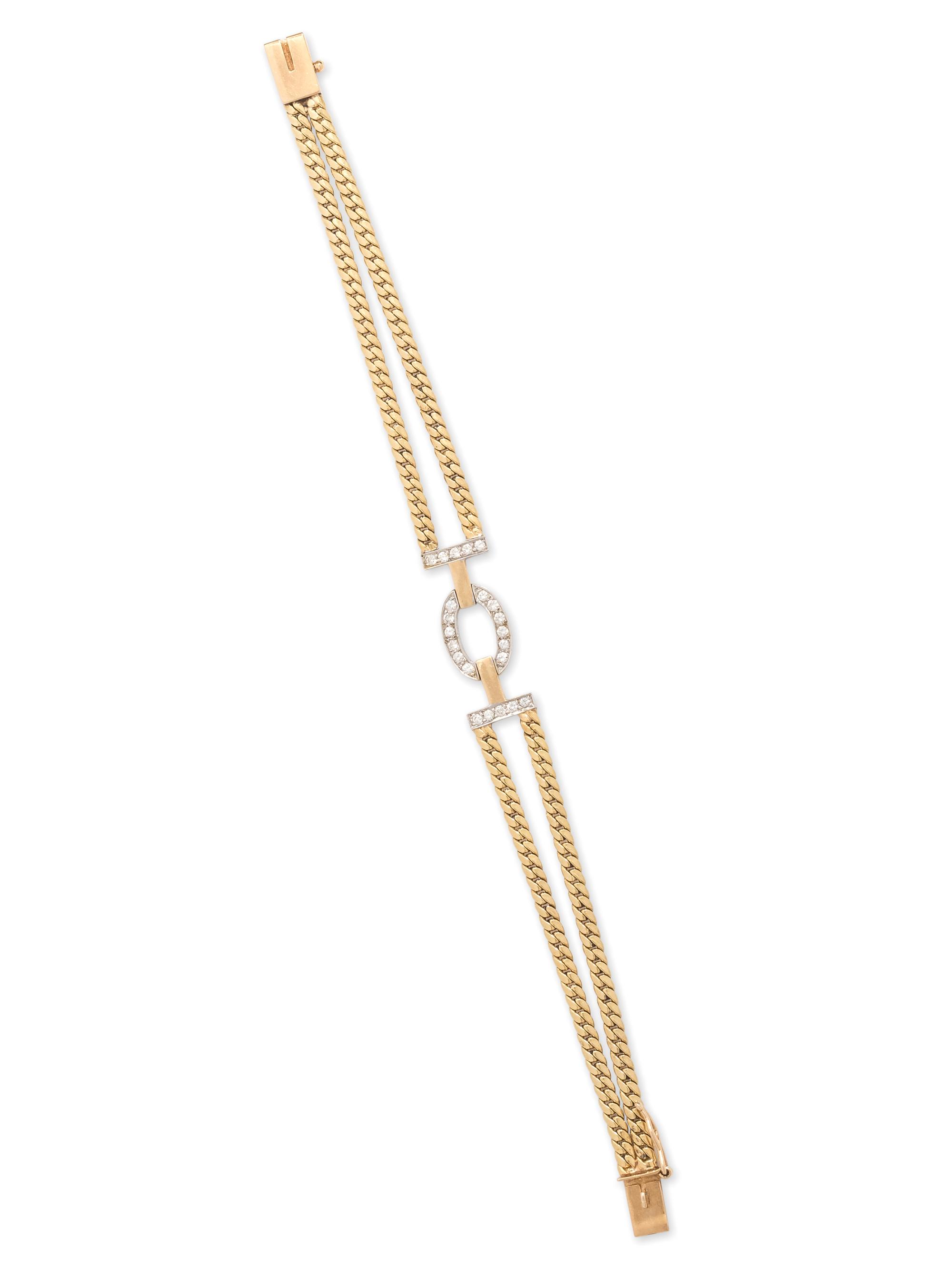 BICOLOR GOLD AND DIAMOND BRACELET