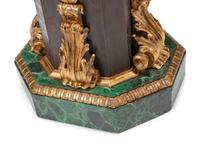 A Continental Bronze Mounted Faux Marble Painted and Parcel Gilt Pedestal