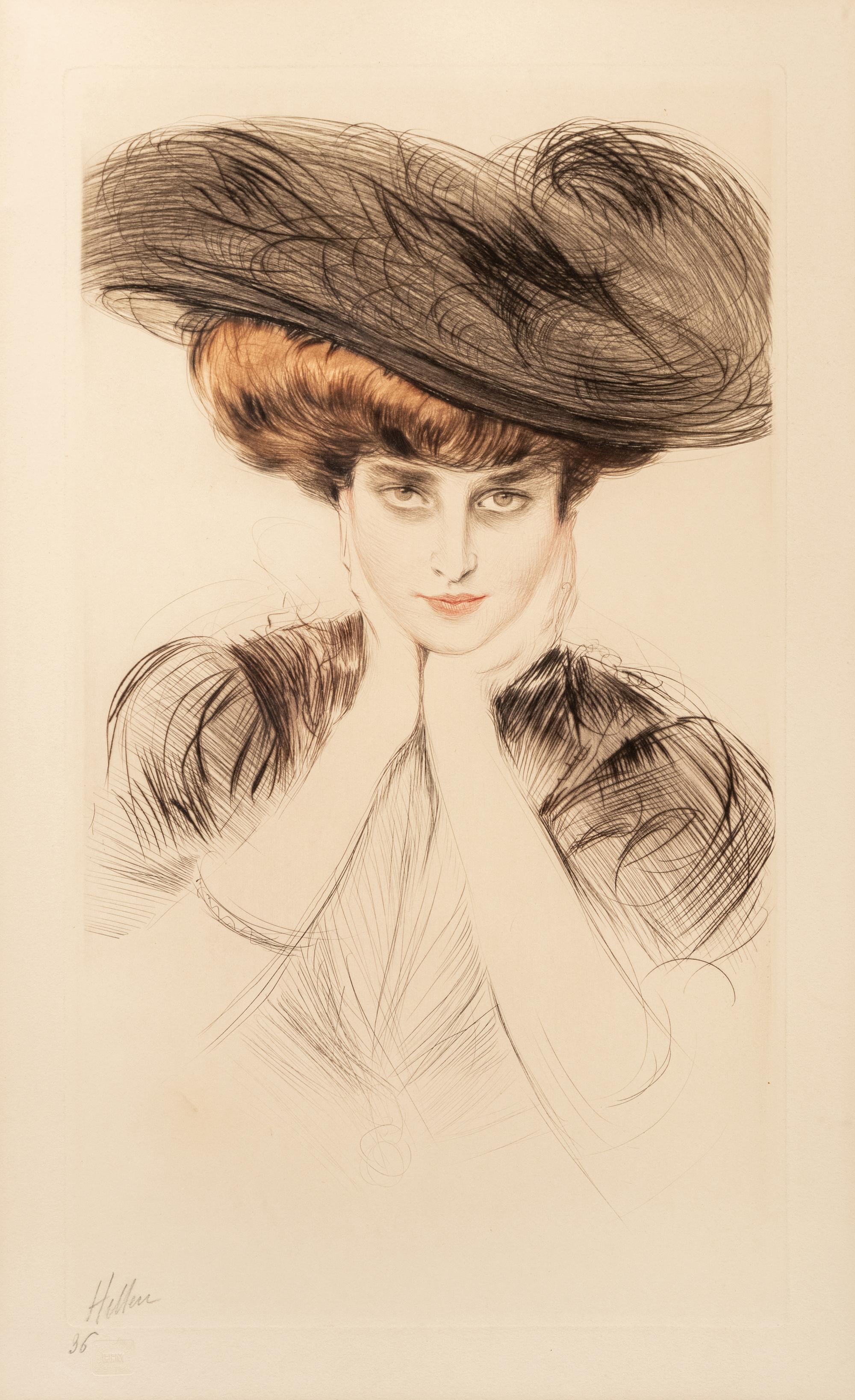 Femme au Chapeau, les Mains sur le Menton, c. 1905