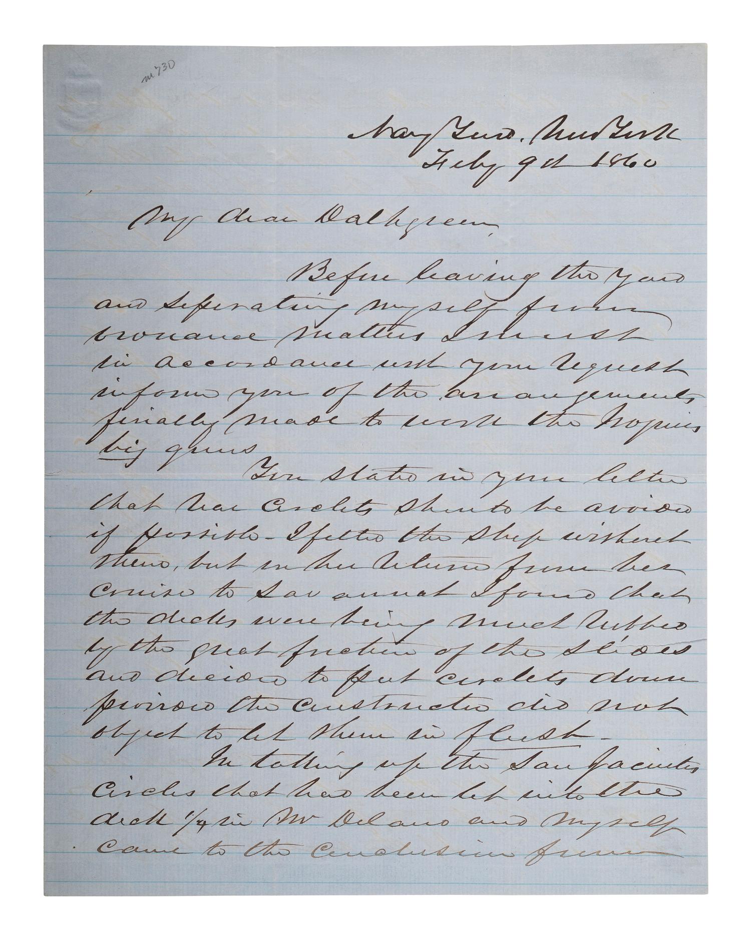 [CIVIL WAR - NAVY]. A group of documents related to artillery, mechanics, and gunboat specifications, including: