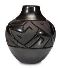 Deeply Carved Blackware Pottery Jar, with Dragonfly and Bear, 2004