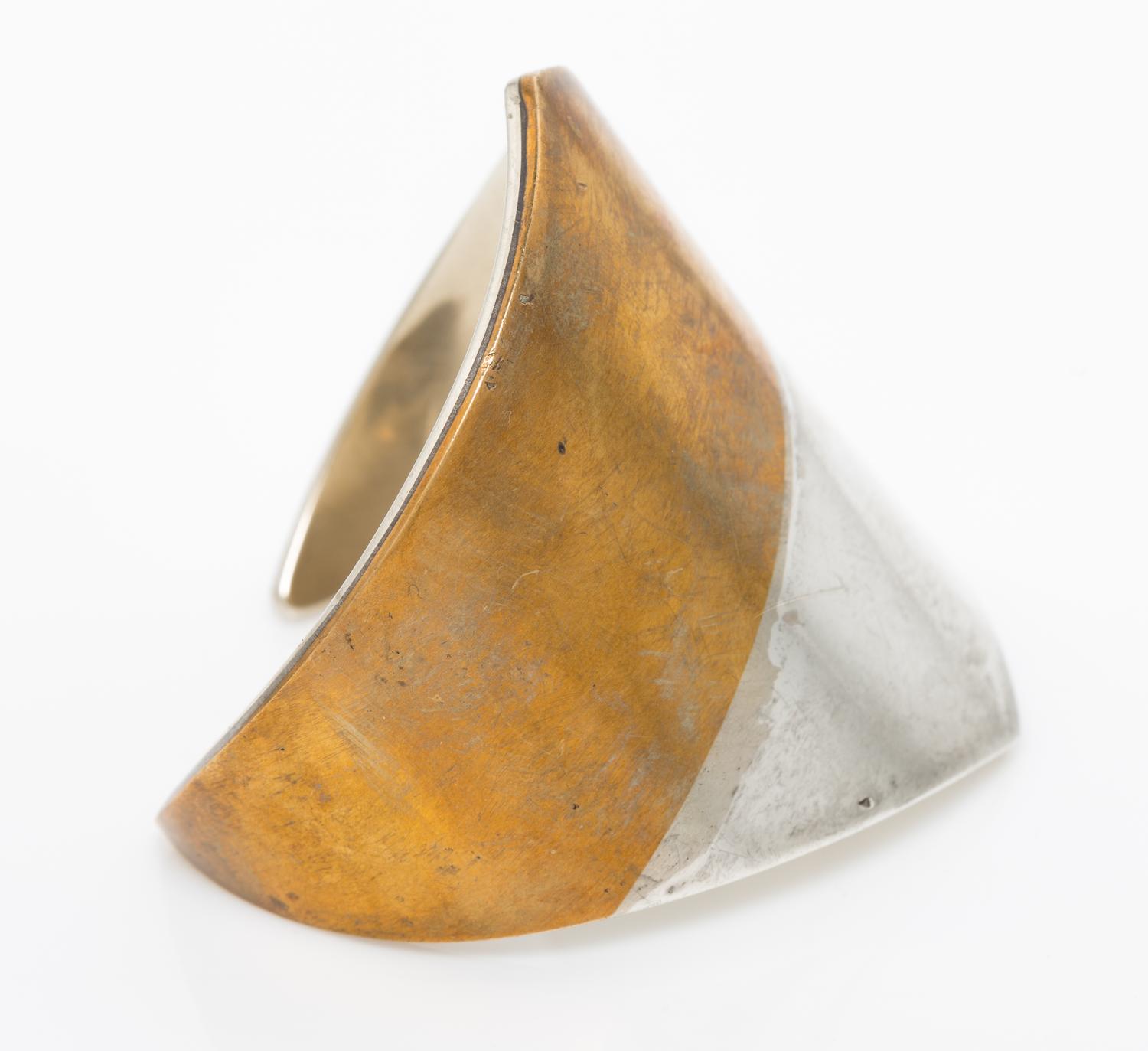 A Sterling Silver and Brass Cuff Bracelet, Taxco, 83.80 dwts.