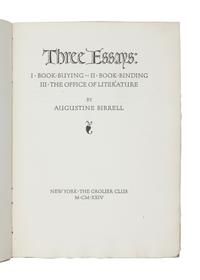 [GROLIER CLUB]. A group of 3 works published by the Grolier Club, comprising: