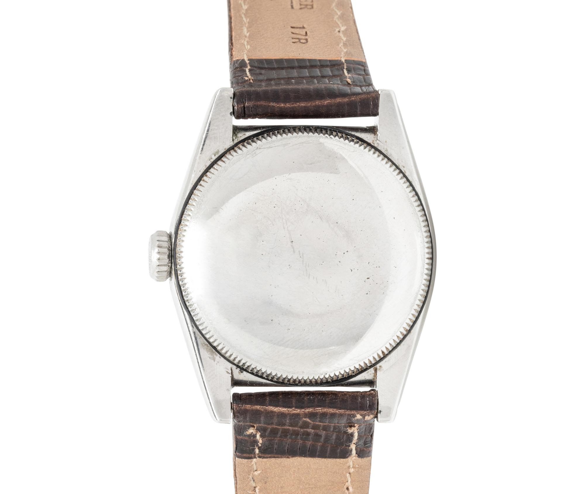 ROLEX, REF. 6050 STAINLESS STEEL 'OYSTER PERPETUAL BUBBLEBACK' WATCH