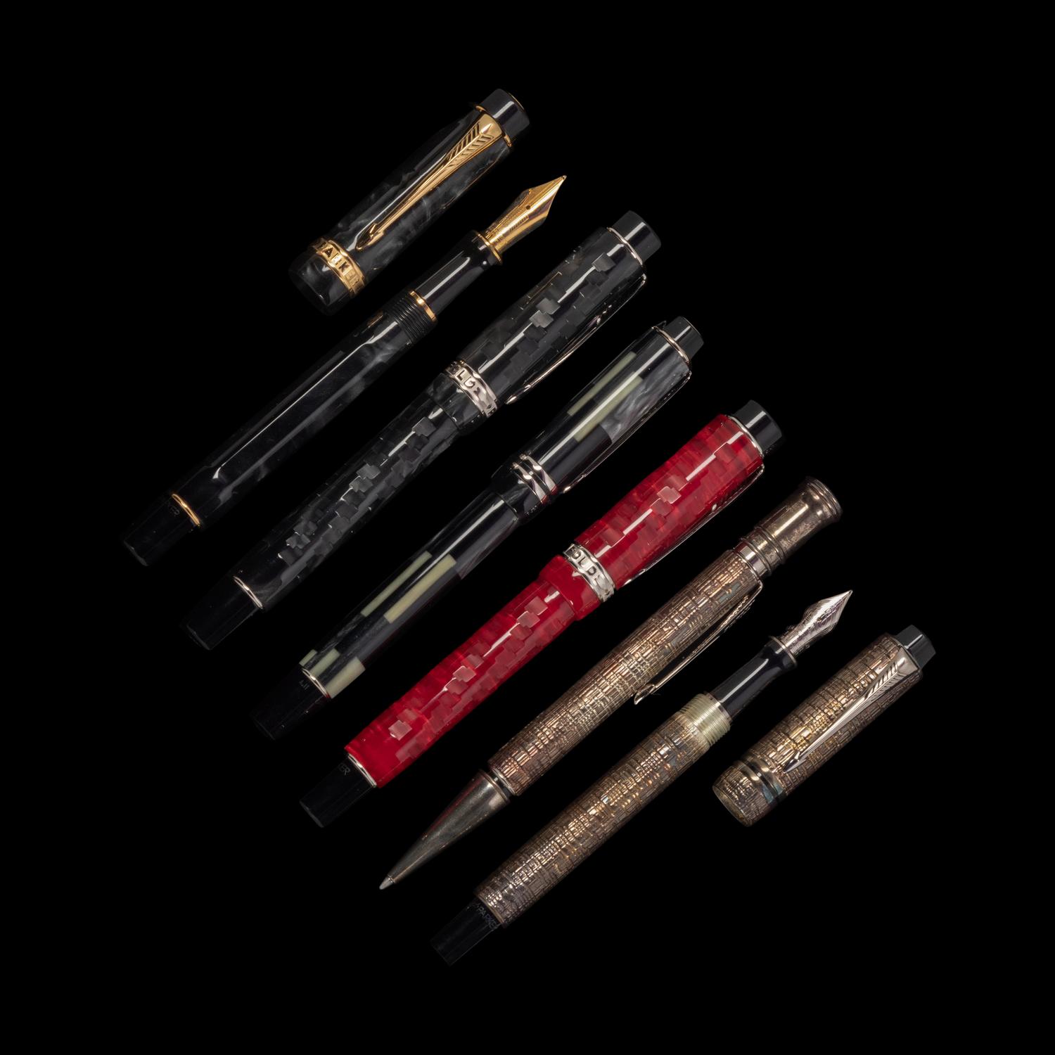 A Group of Six Parker Writing Instruments