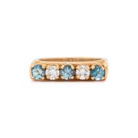 DIAMOND AND AQUAMARINE RING