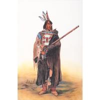A Watercolor and Two Prints, in the manner of Karl Bodmer