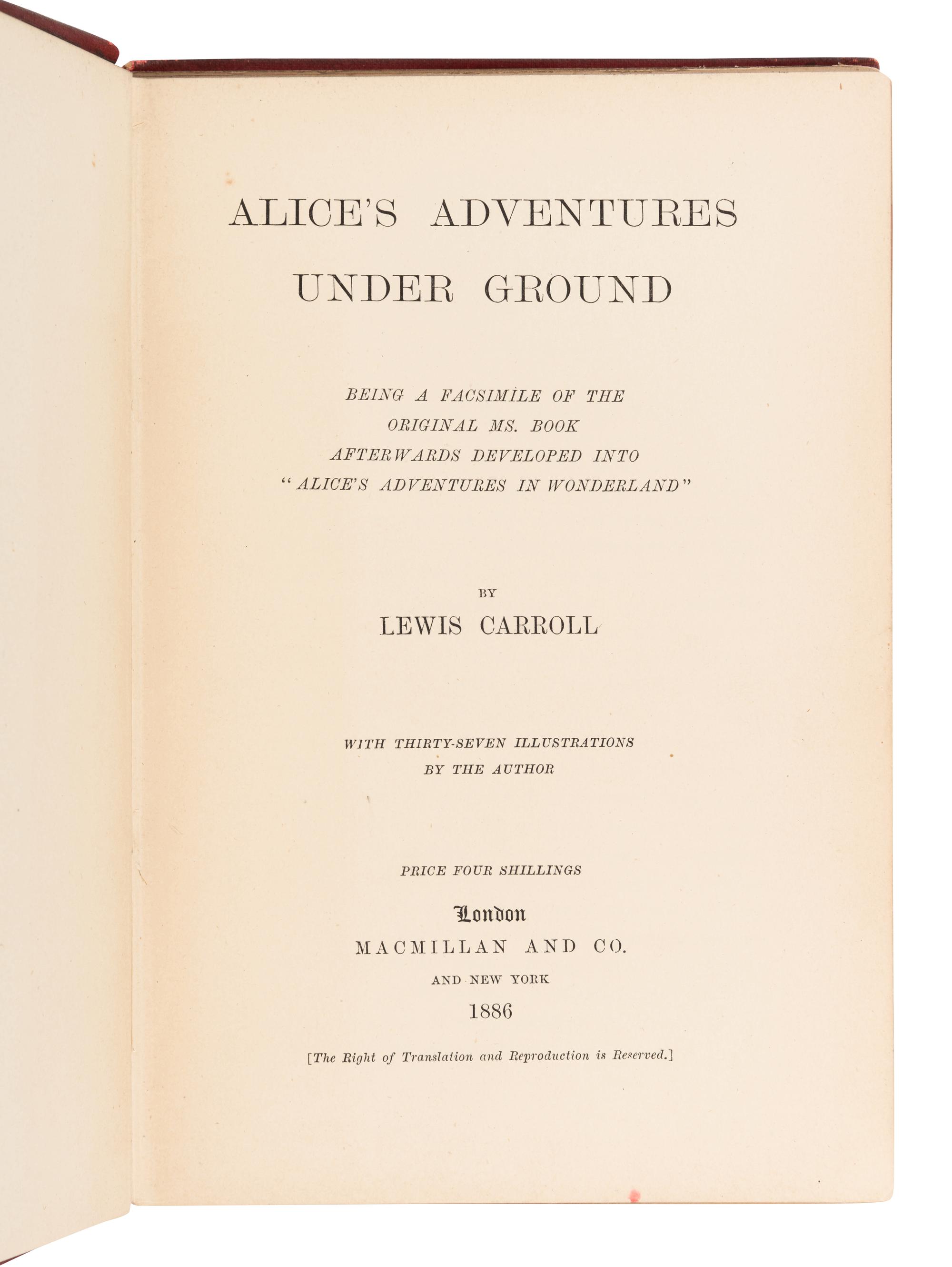 DODGSON, Charles Lutwidge ("Lewis Carroll") (1832-1898). A group of 8 works, including: