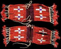 Pair of quill-worked anklets early to mid 20th century