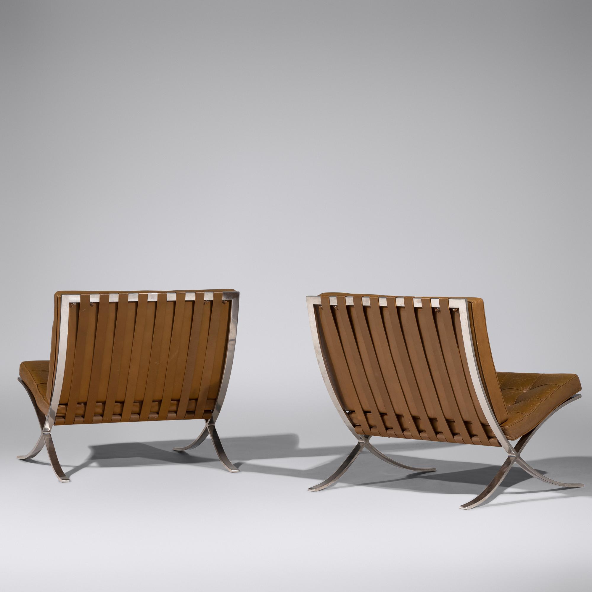 Barcelona chairs, pair, 1929 / c.1975 for Knoll International Germany / USA