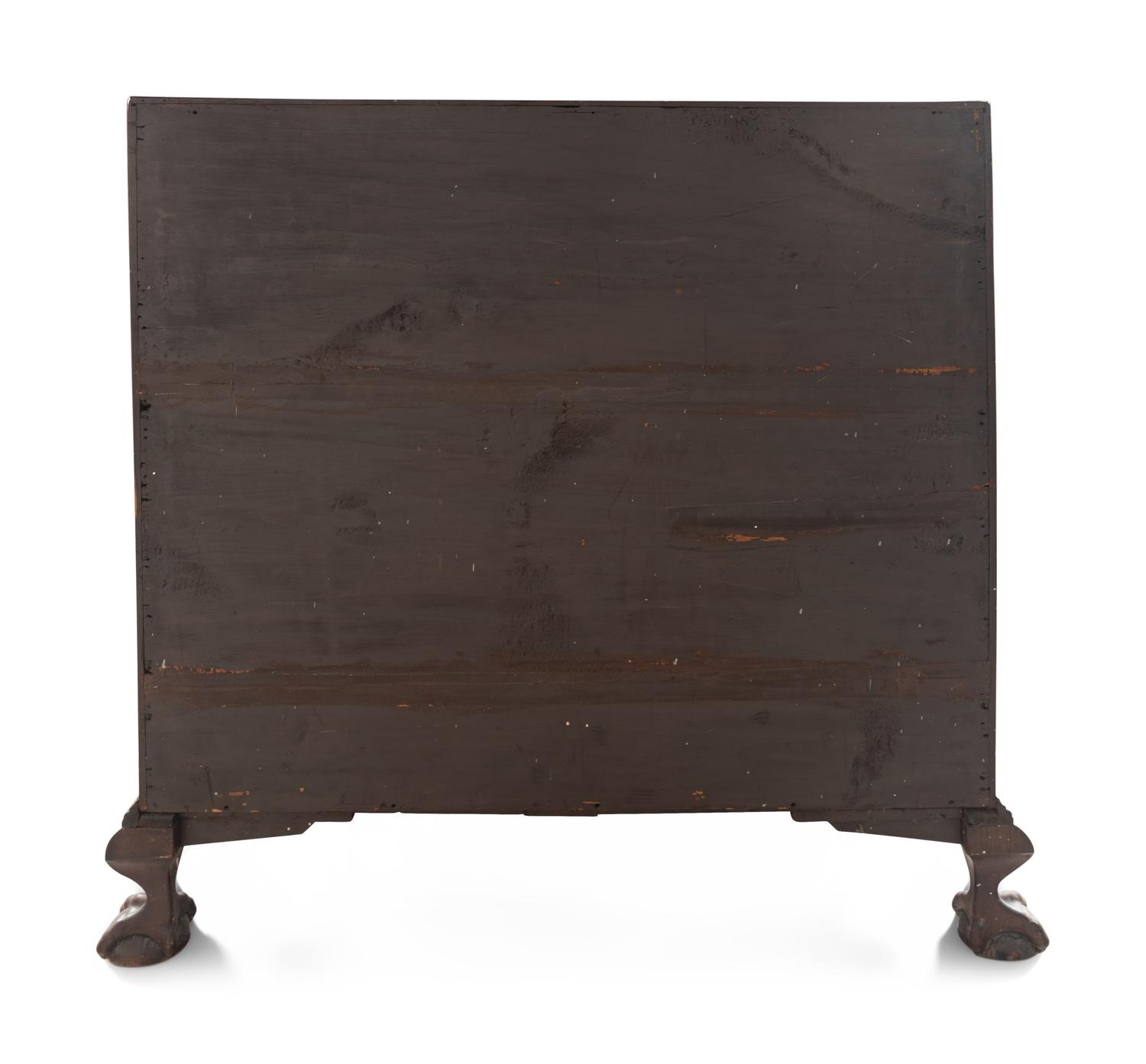 A Chippendale Style Mahogany Block-Front Claw and Ball Foot Slant-Front Desk