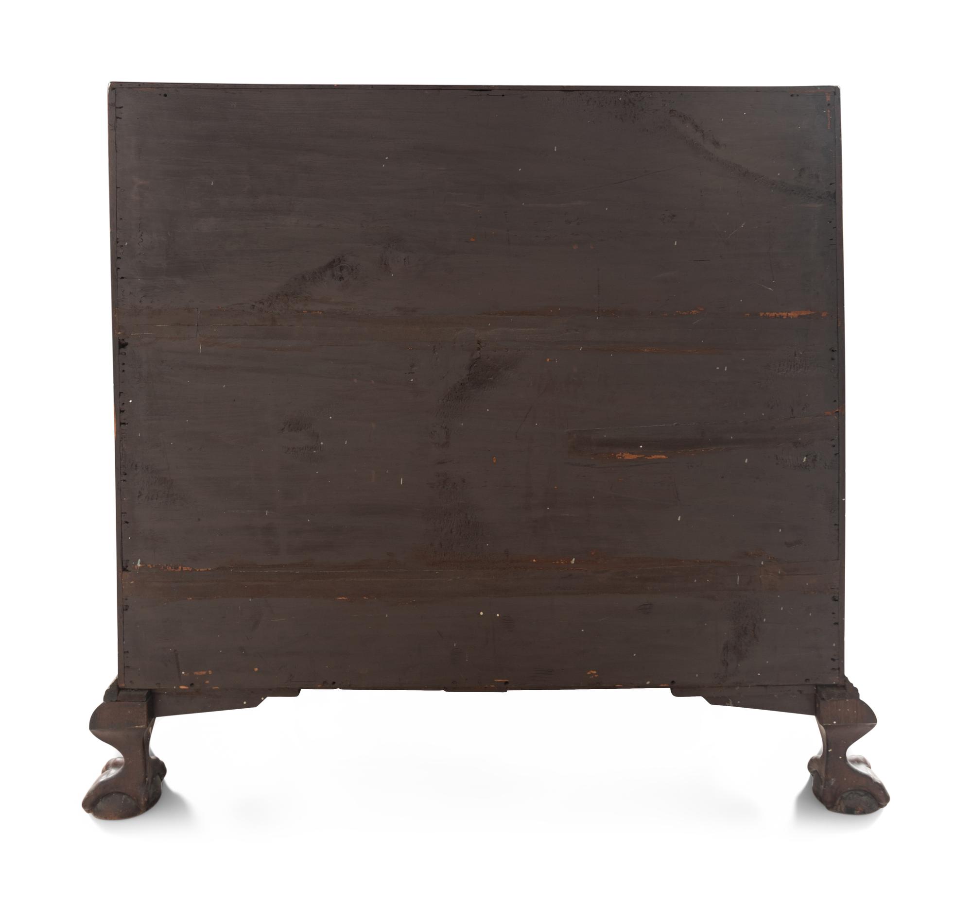 A Chippendale Style Mahogany Block-Front Claw and Ball Foot Slant-Front Desk