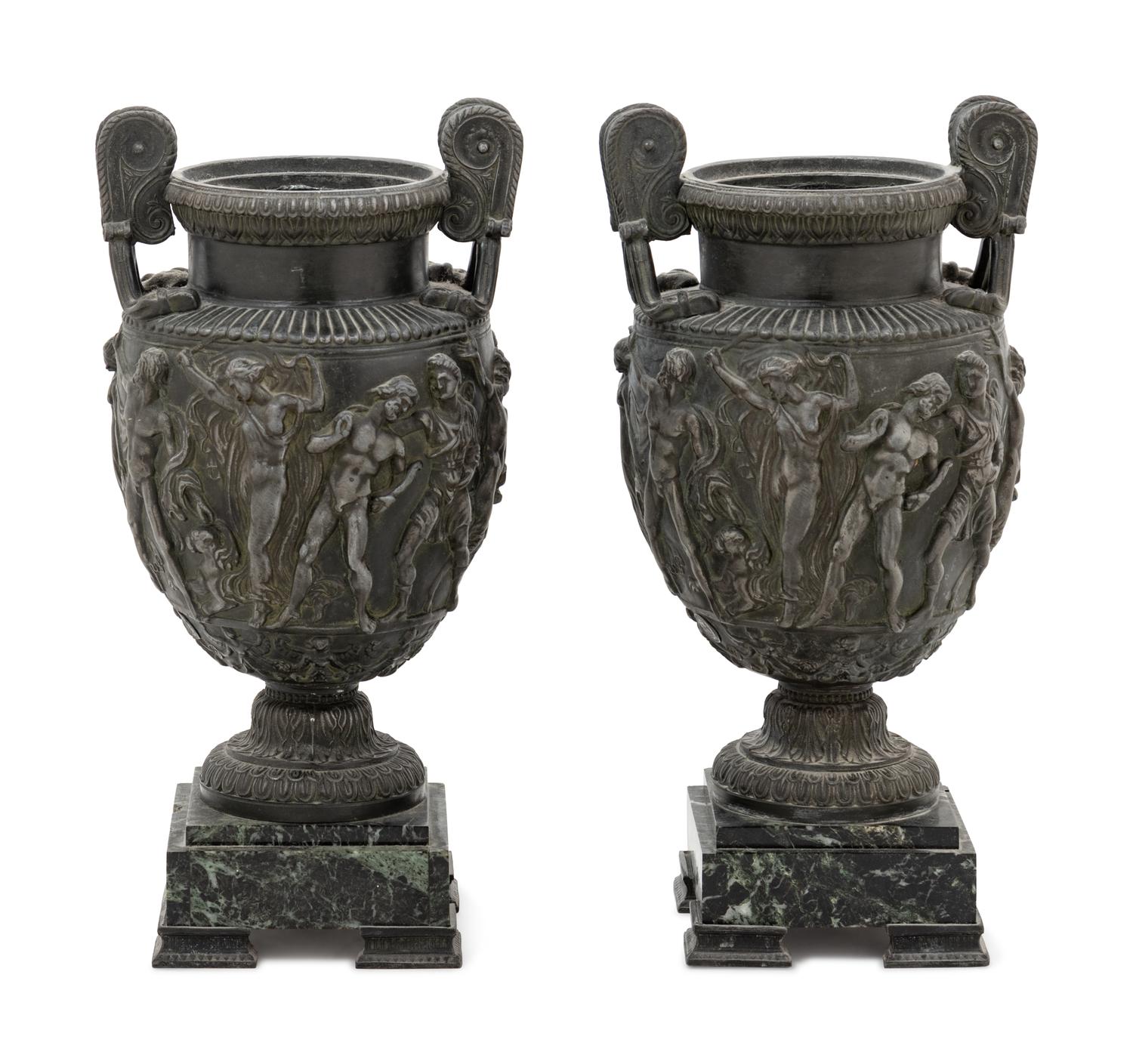 A Pair of Cast Metal Models of the Townley Vase