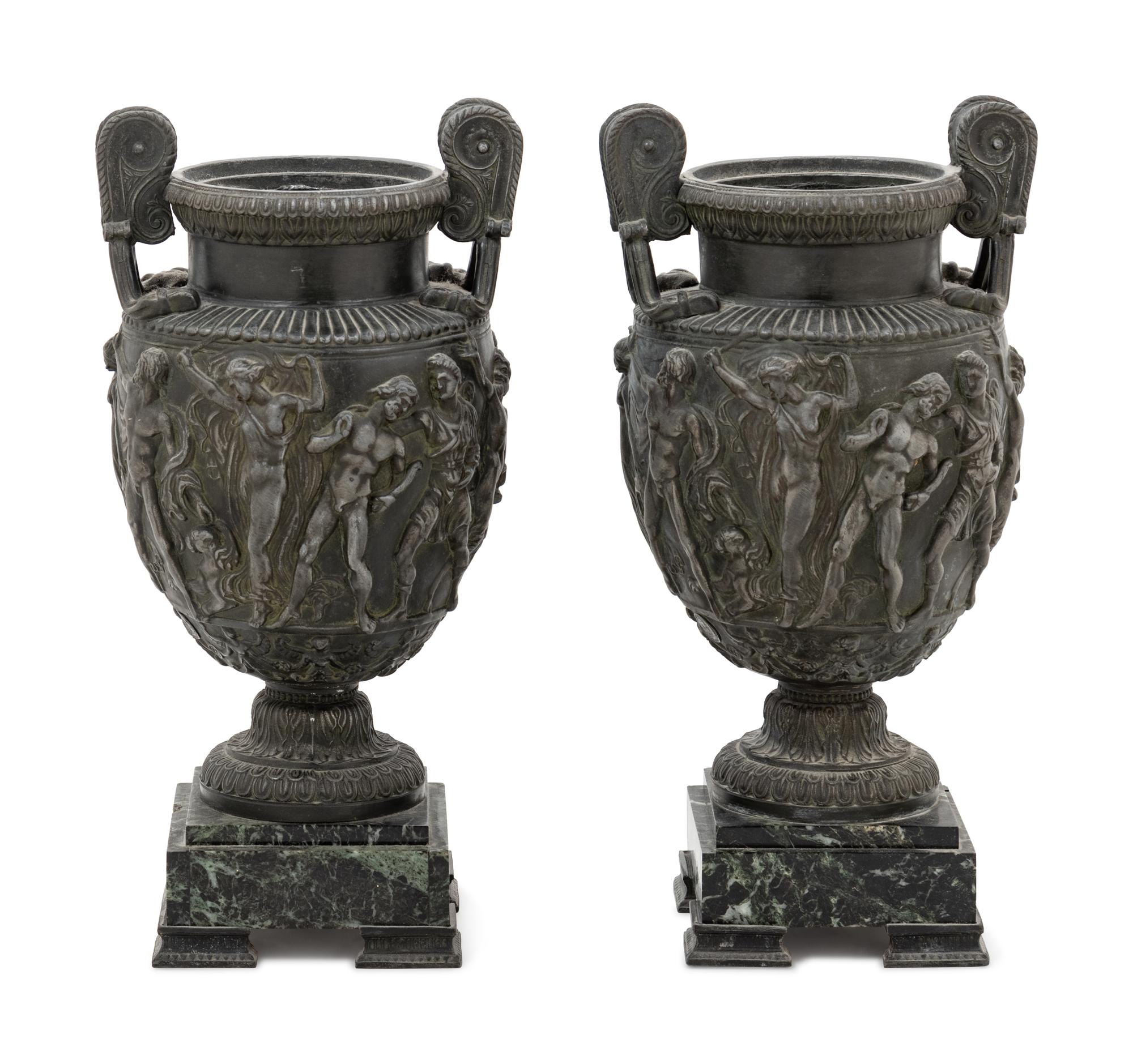 A Pair of Cast Metal Models of the Townley Vase