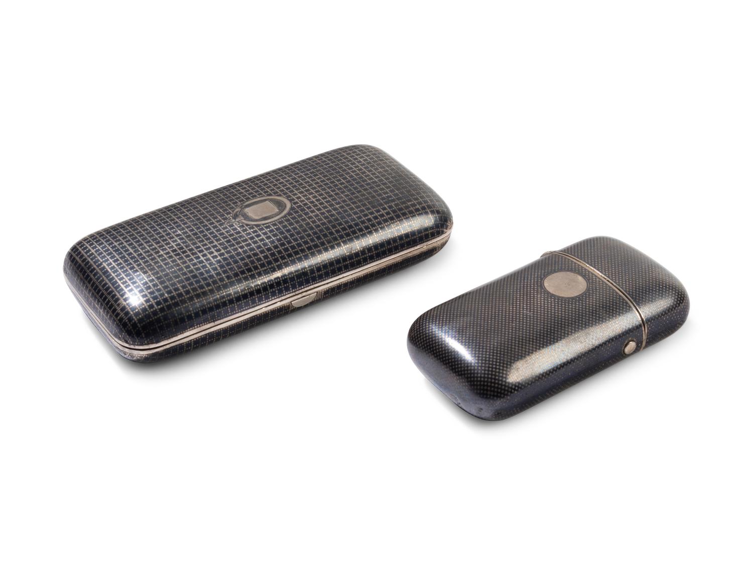 Two Russian Niello Silver Cigarette Cases