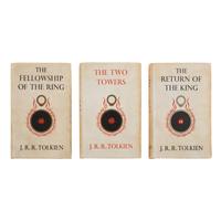 Tolkien, J.R.R. (1892-1973). [The Lord of the Rings trilogy:] The Fellowship of the Ring . 1954. -- The Two Towers . 1954. -- The Return of the King . 1955. All London: Allen & Unwin Ltd.