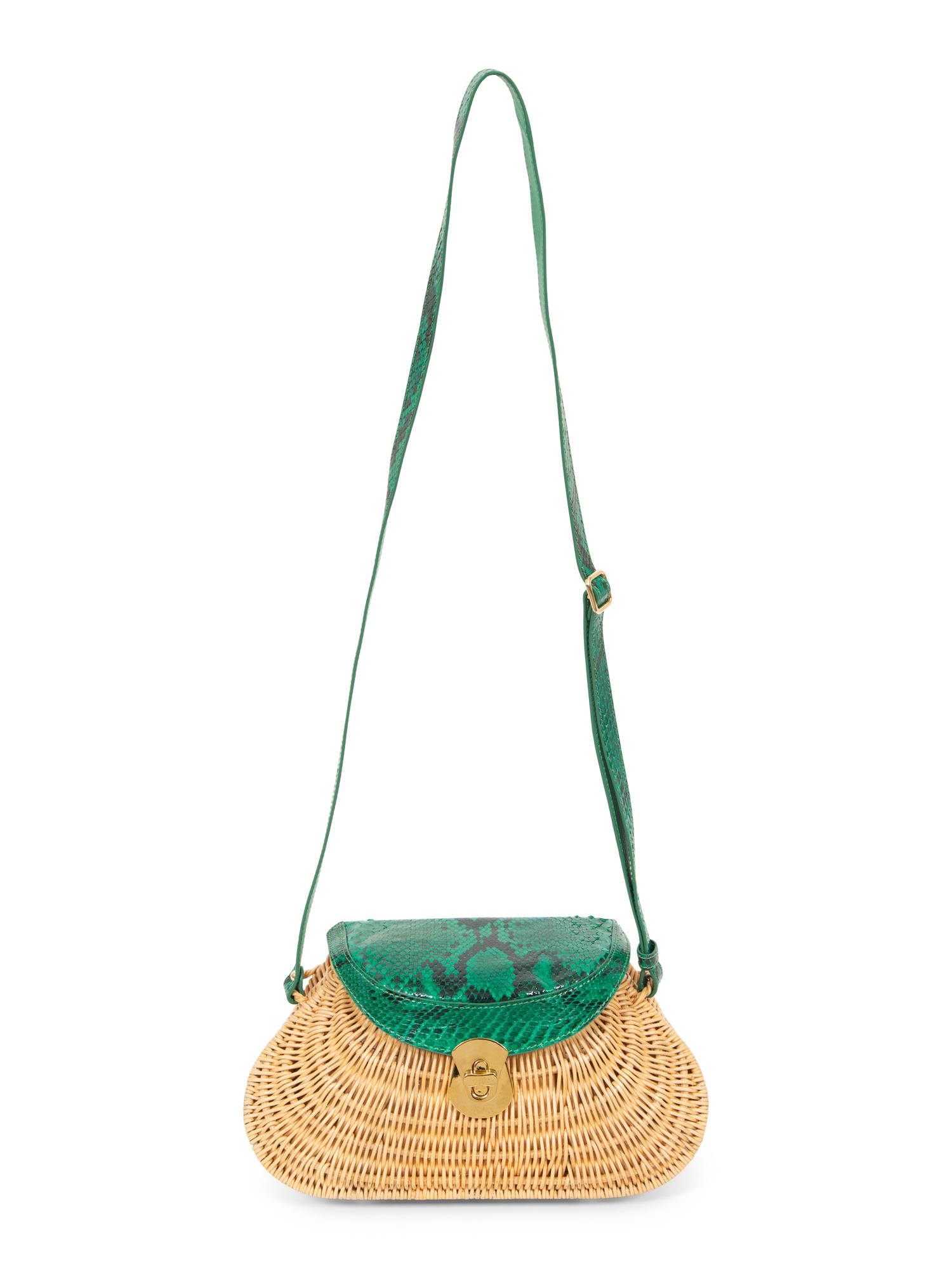 Jennifer Tattanelli Hand-Painted Python Skin Flap Bag