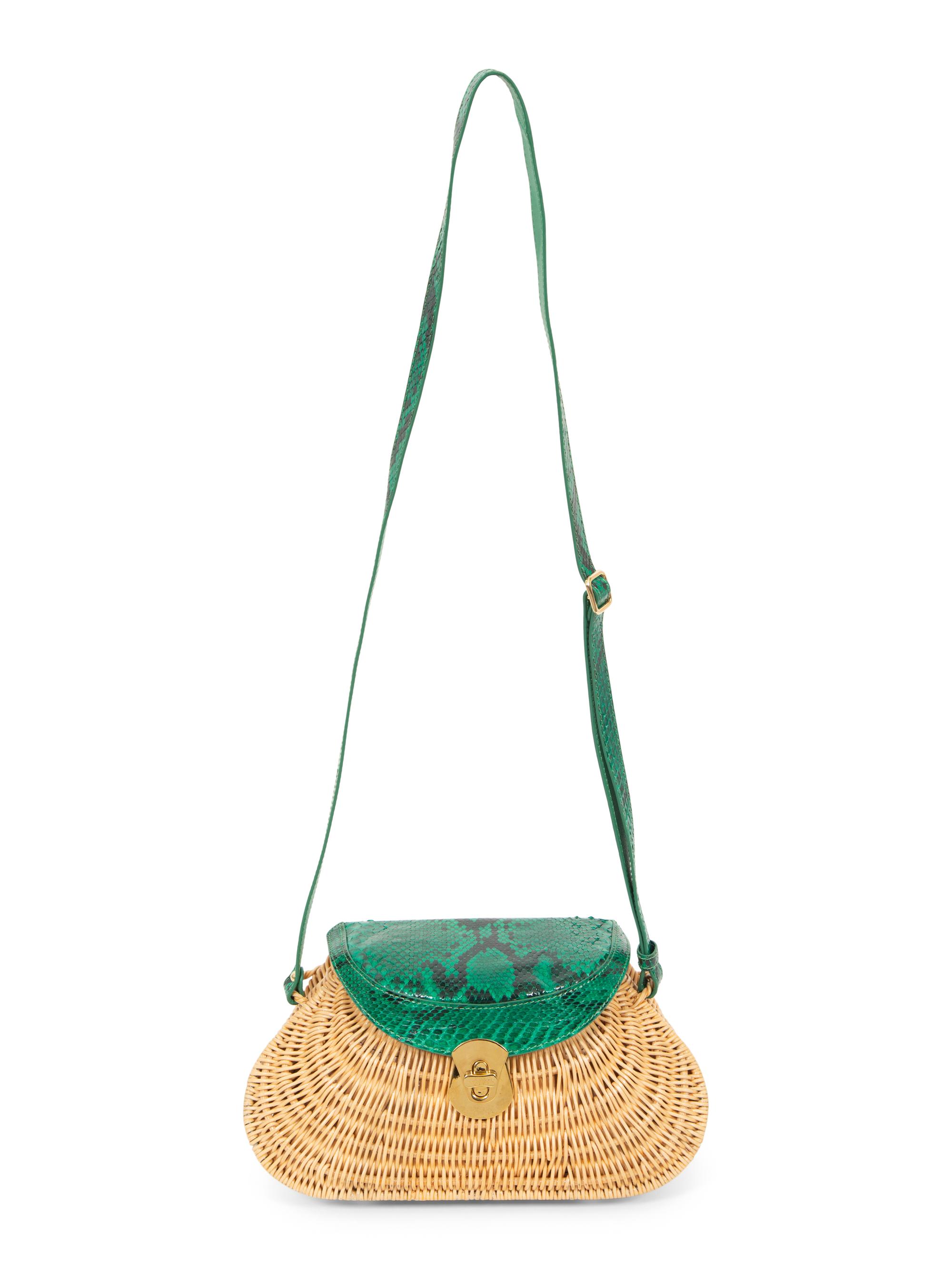Jennifer Tattanelli Hand-Painted Python Skin Flap Bag