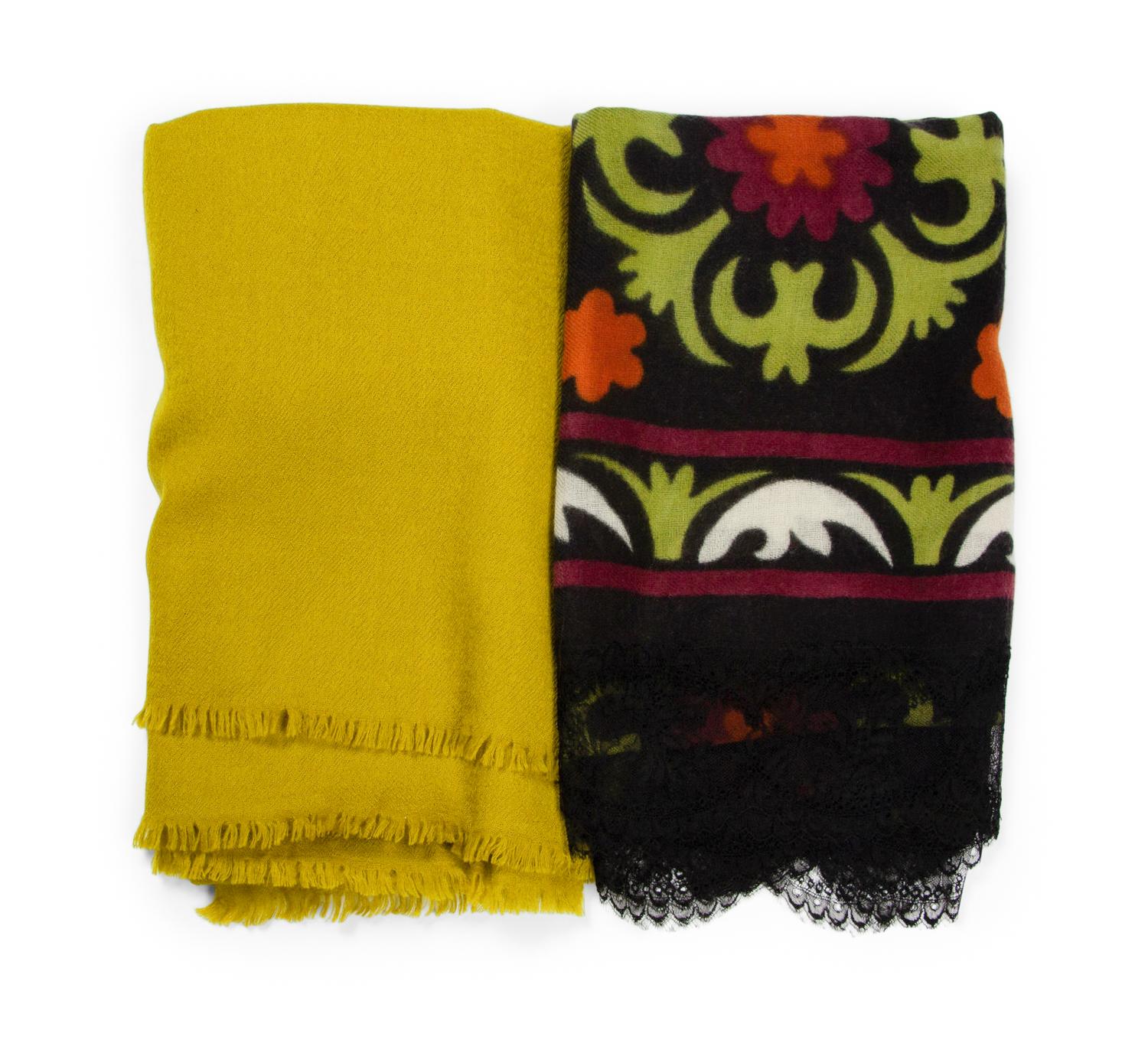 Hermès and Oscar de la Renta Cashmere Scarves/Shales, 2000-10s