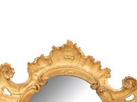 A Italian Giltwood Cartouche Form Mirror