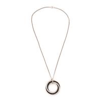 Diamond, Black Diamond, and White Gold Pendant Necklace