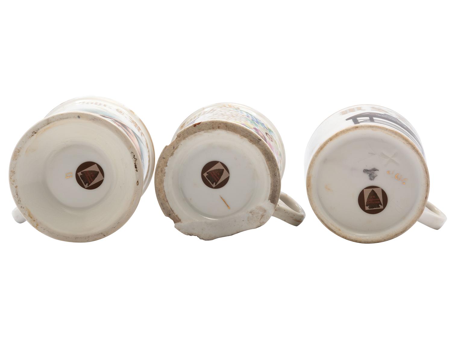 Three Porcelain Occupational Shaving Mugs