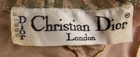 A Christian Dior Cream and Green Lace Dress, No size; Belt: 80" x 1.75".