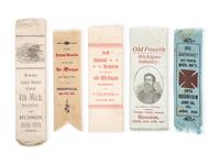 Private Jacob H. Perine, Company E, 4th Michigan Infantry, WIA twice at Gettysburg. A collection of items, incl. GAR dress cap, ribbons, and buttons.