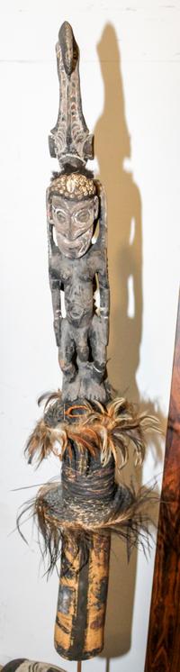 An African Polychrome Figure on Stand. Length 66 inches (overall).