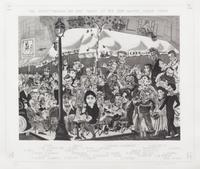 Red Grooms, (American, b. 1937), The Saint-Germain des Près crowd at the Deux Magots, Paris, 1986