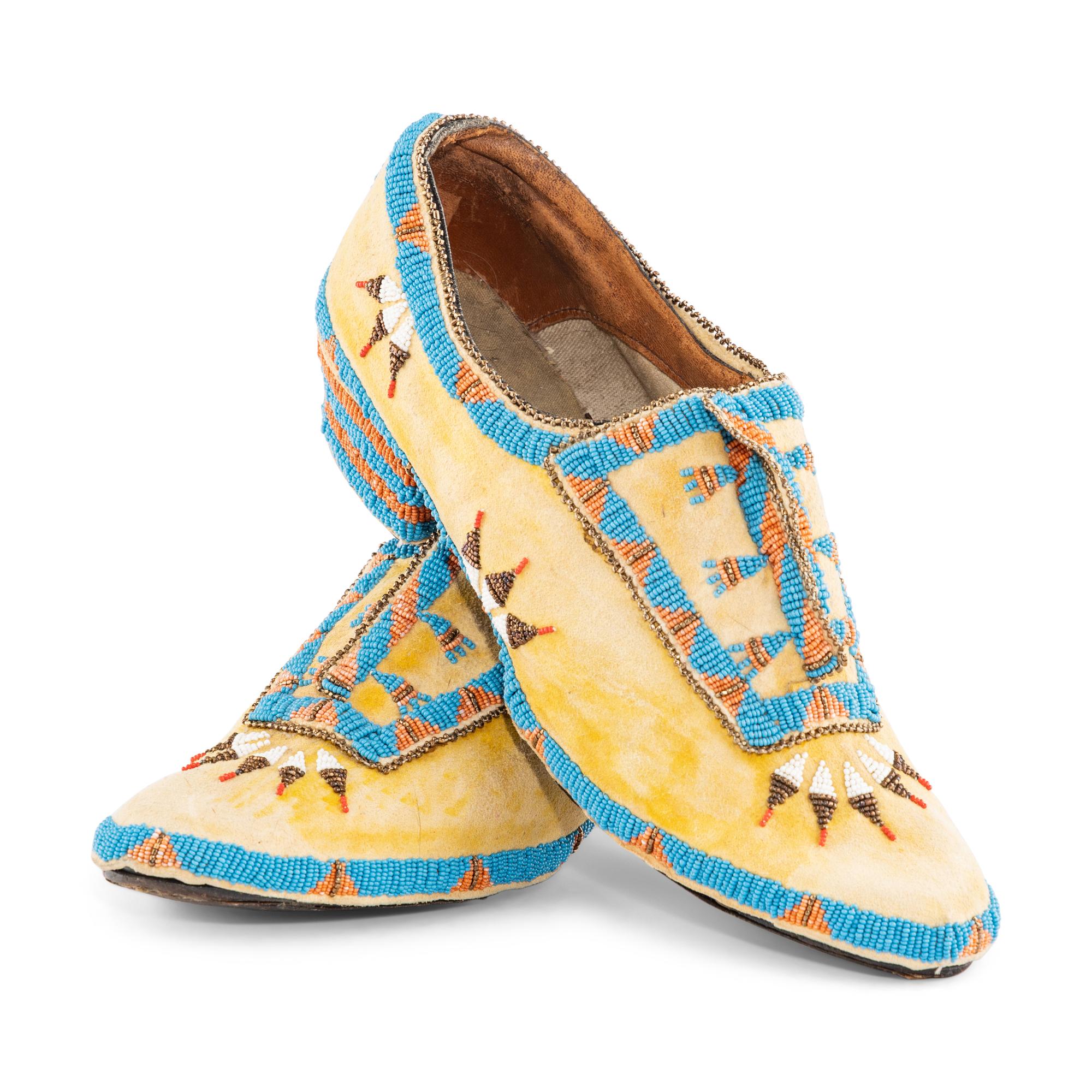 Southern Cheyenne Beaded Hide Shoes