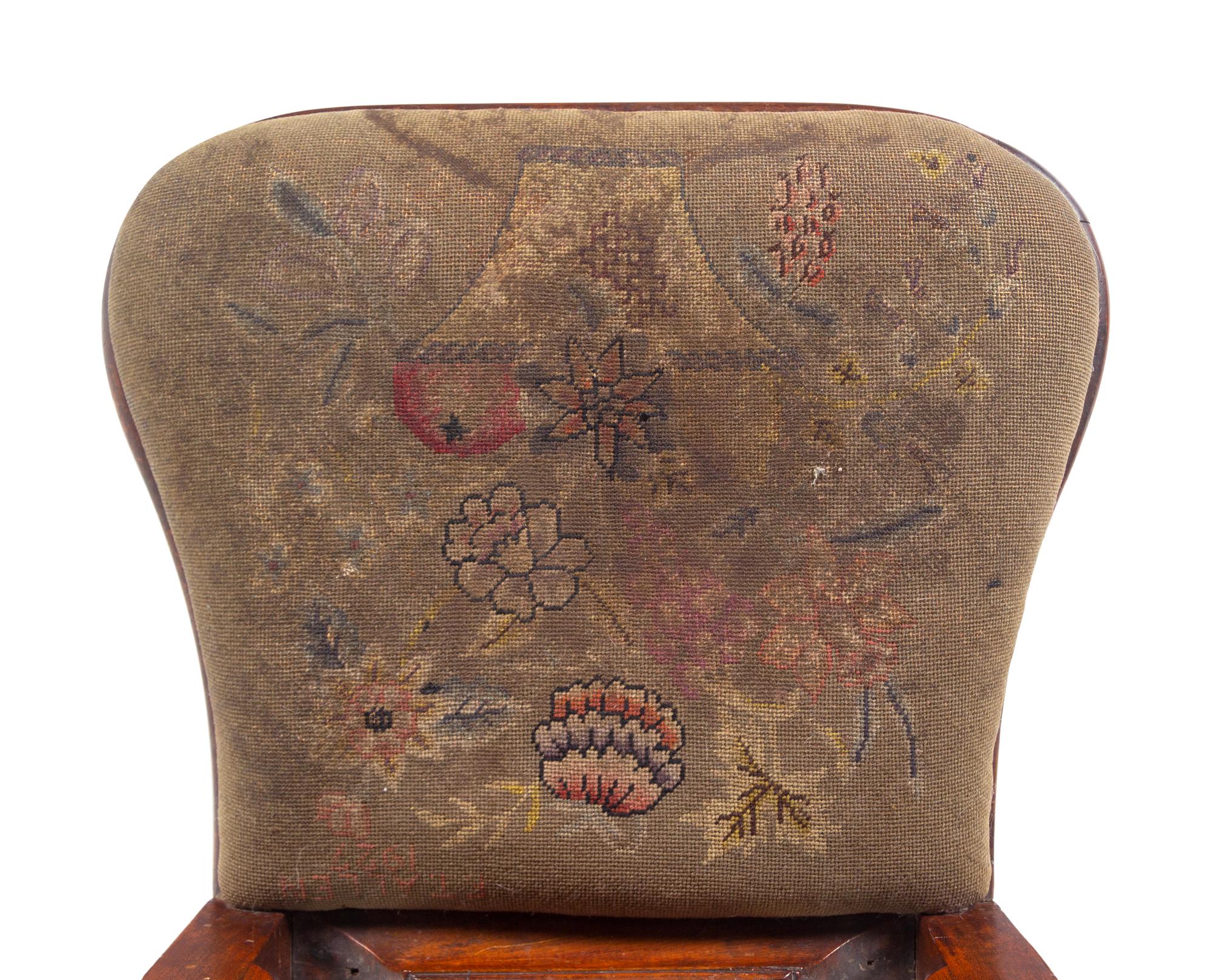 A Queen Anne Volute Carved Walnut Flat-Stretcher Pad-Foot Side Chair