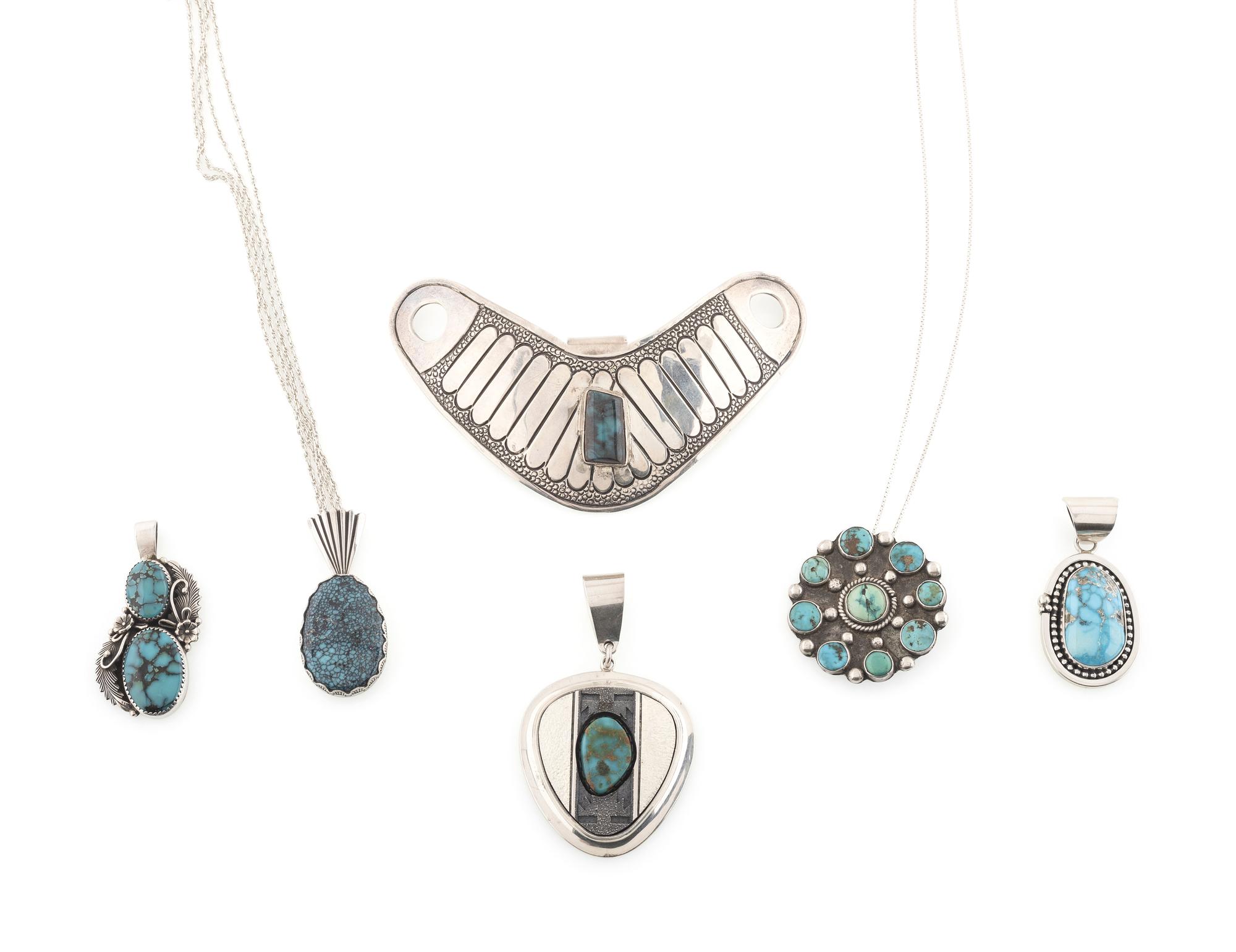 Navajo Silver and Turquoise Pendants