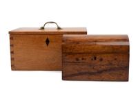 Two Continental Wood Table Caskets