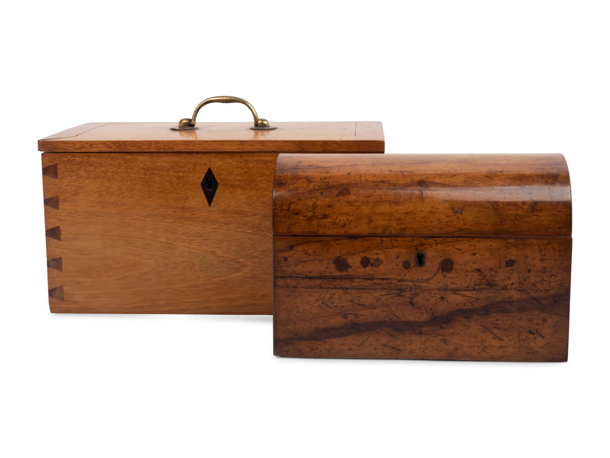 Two Continental Wood Table Caskets