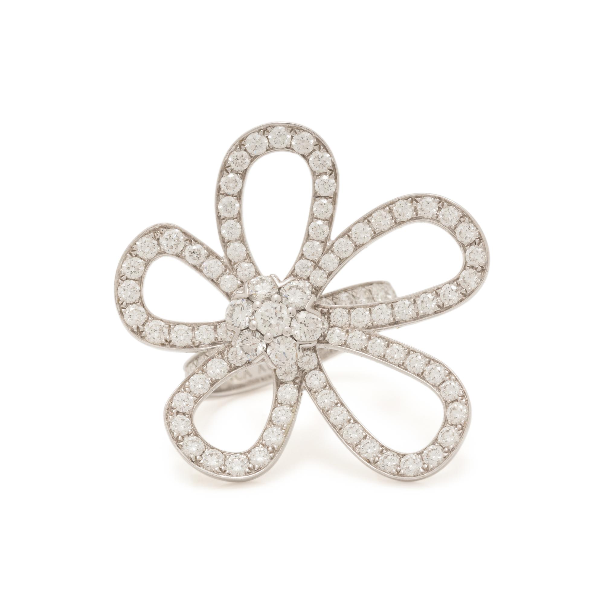 VAN CLEEF & ARPELS, DIAMOND AND WHITE GOLD 'FLOWER LACE' RING