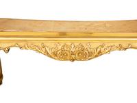 An English Brass Vitrine Cabinet on a Giltwood Base