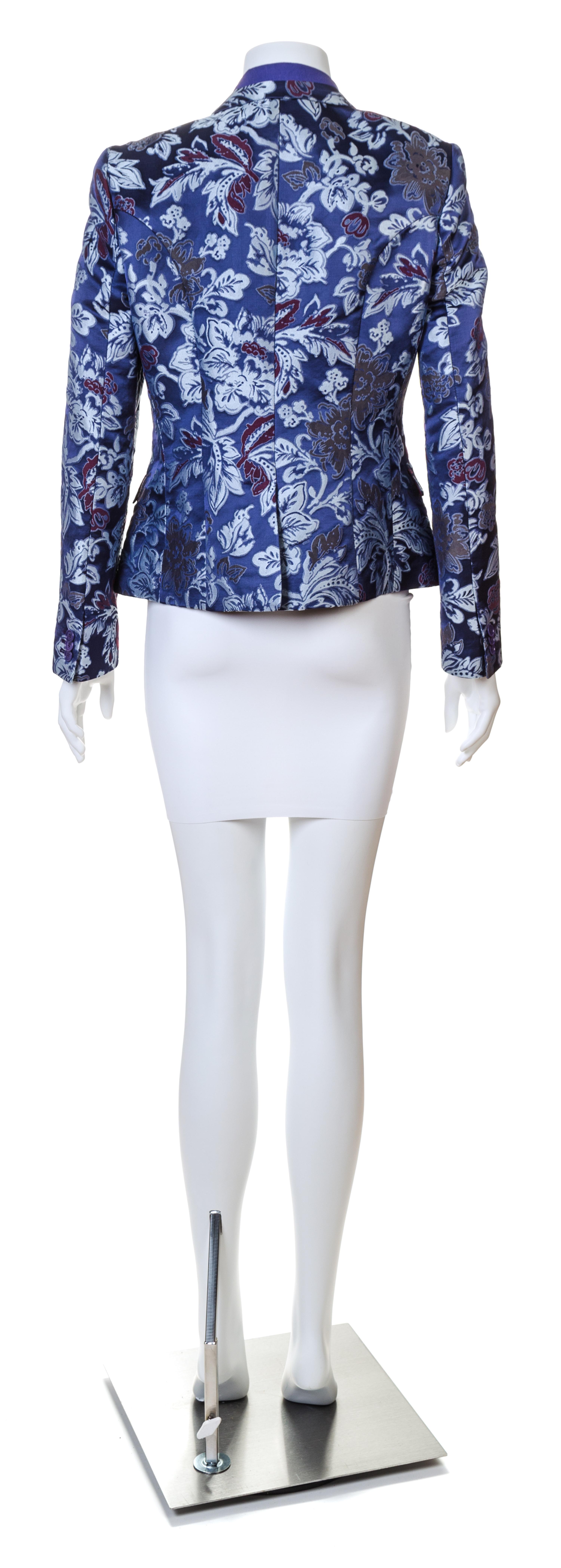 An Etro Purple Silk Brocade Jacket, Size 44.
