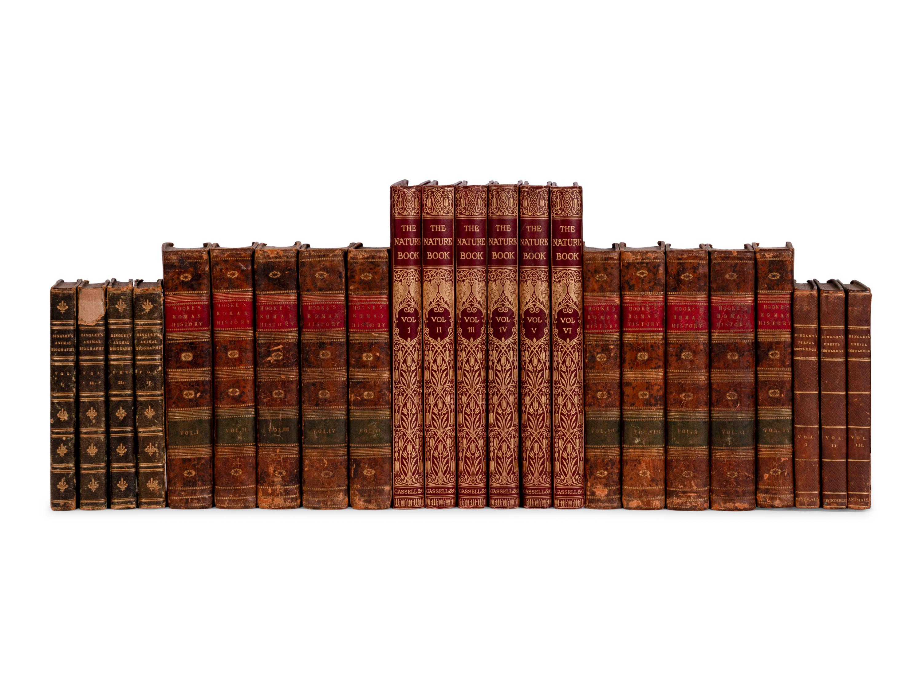 [NATURAL HISTORY - BINDINGS & SETS]. A group of 17 works in 100 volumes, many finely-bound, including: