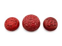 Six Chinese Carved Red Lacquer Covered Boxes