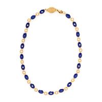FABERGÉ, BLUE ENAMEL, DIAMOND, AND YELLOW GOLD NECKLACE