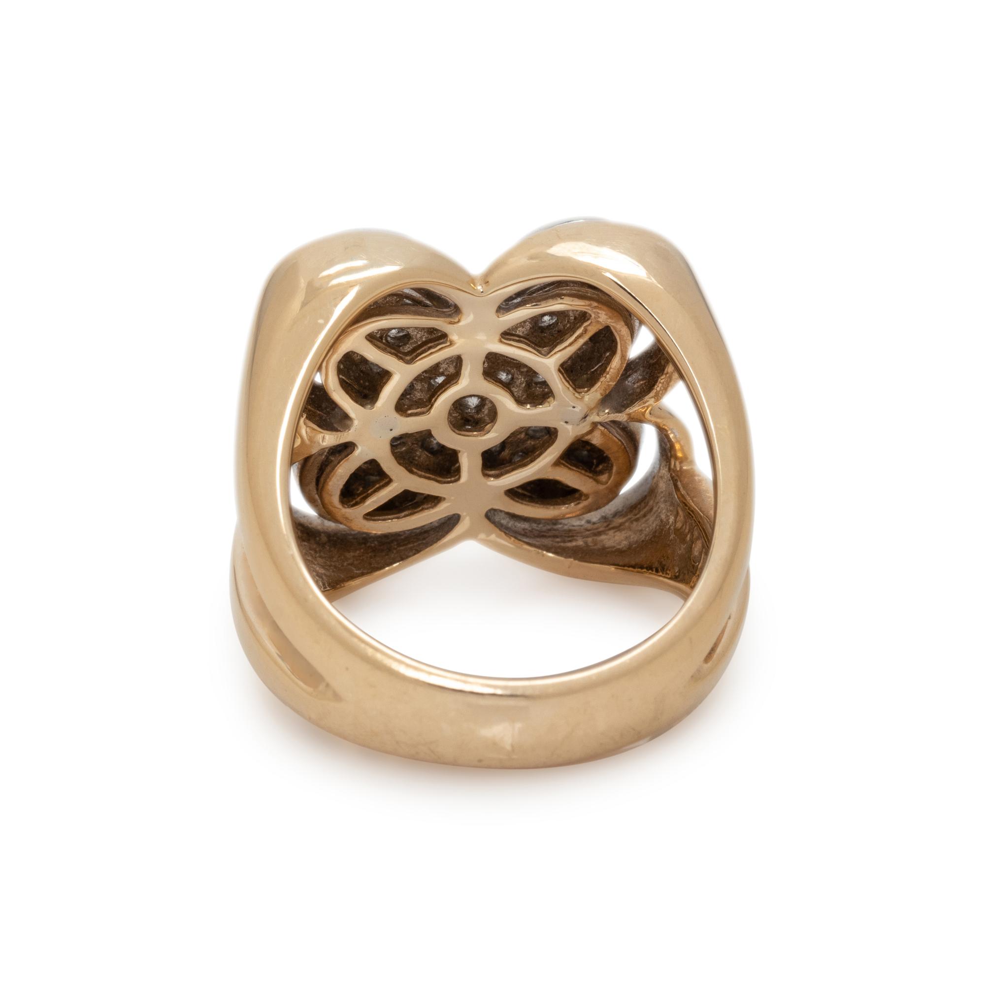 SONIA B., BICOLOR GOLD AND DIAMOND RING