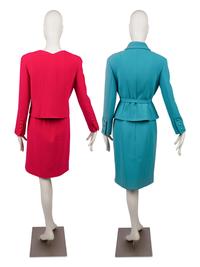 Two Chanel Skirt Suits: Blue and Pink, 1990s