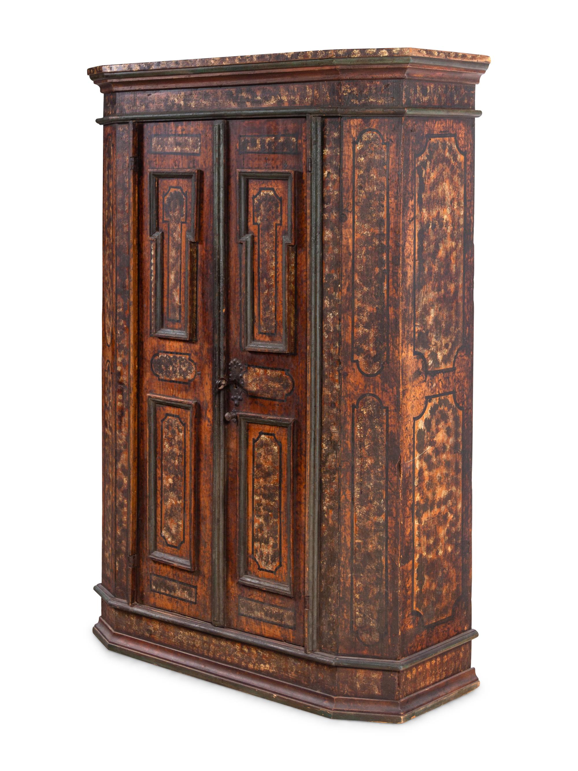 A German or Northern European Painted Schrank