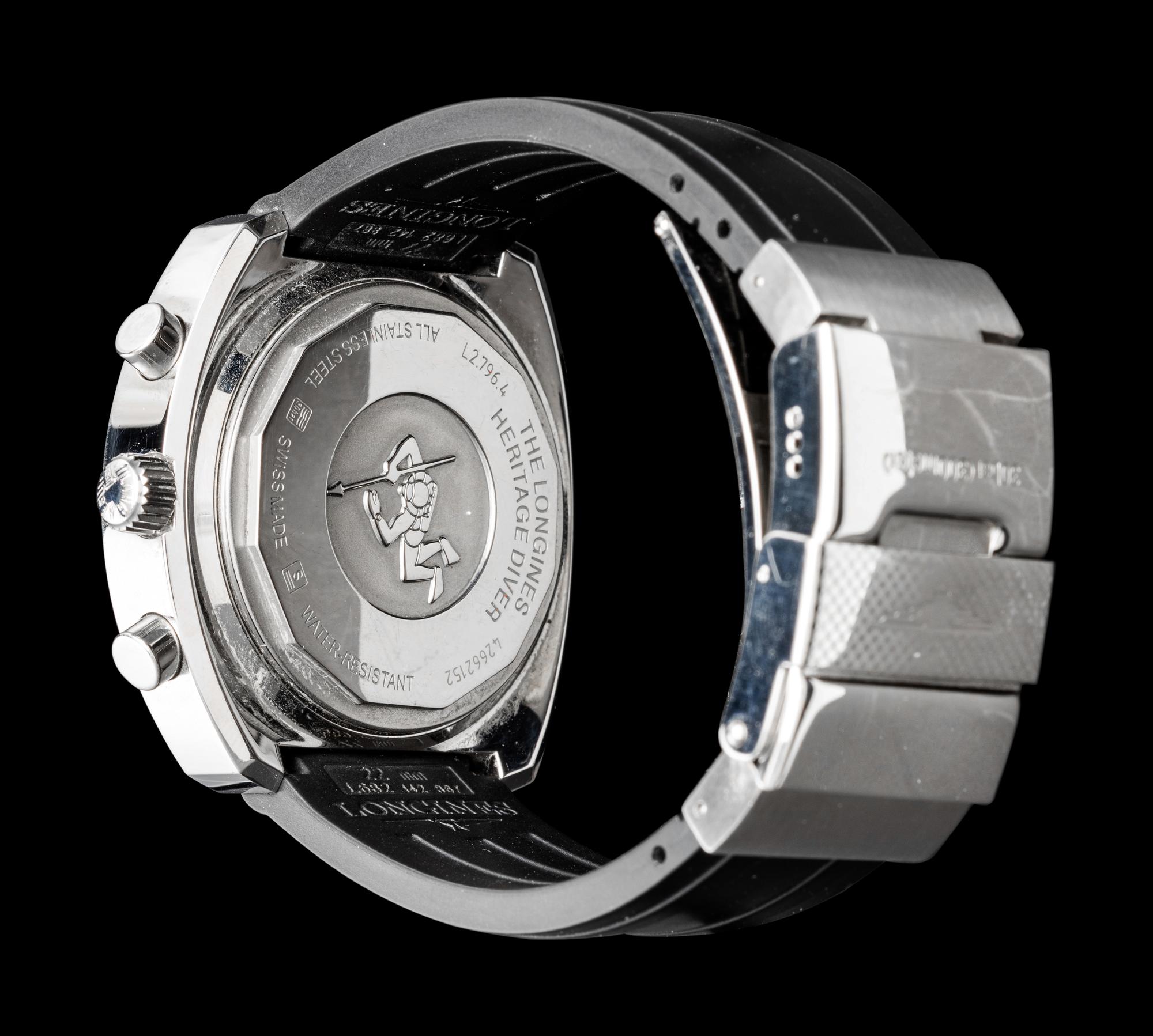 LONGINES, REF. L2.796.4 STAINLESS STEEL 'HERITAGE DIVER' CHRONOGRAPH WATCH