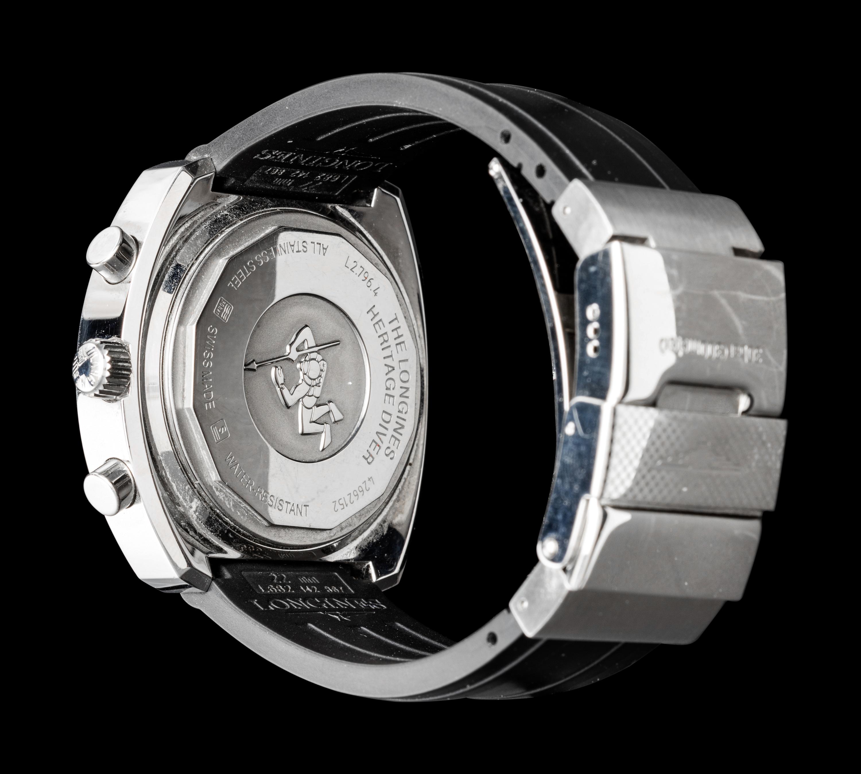 LONGINES, REF. L2.796.4 STAINLESS STEEL 'HERITAGE DIVER' CHRONOGRAPH WATCH