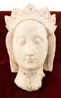 An English Alabaster Head of a Woman