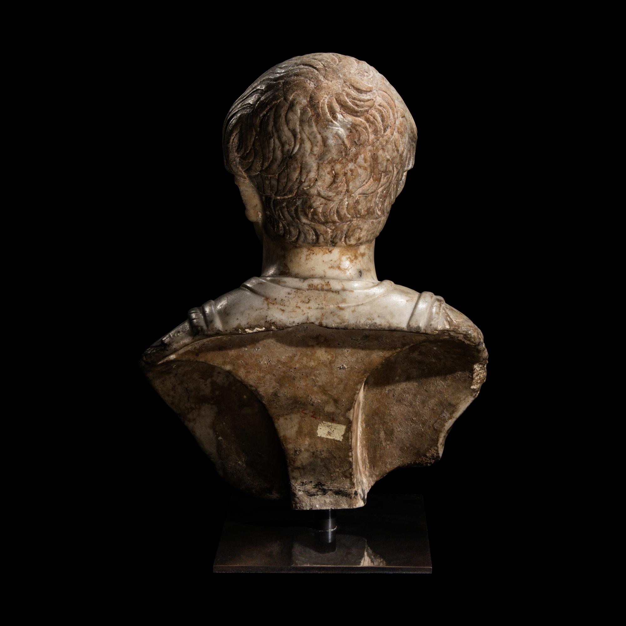 A Roman Marble Bust of the Emperor Trajan