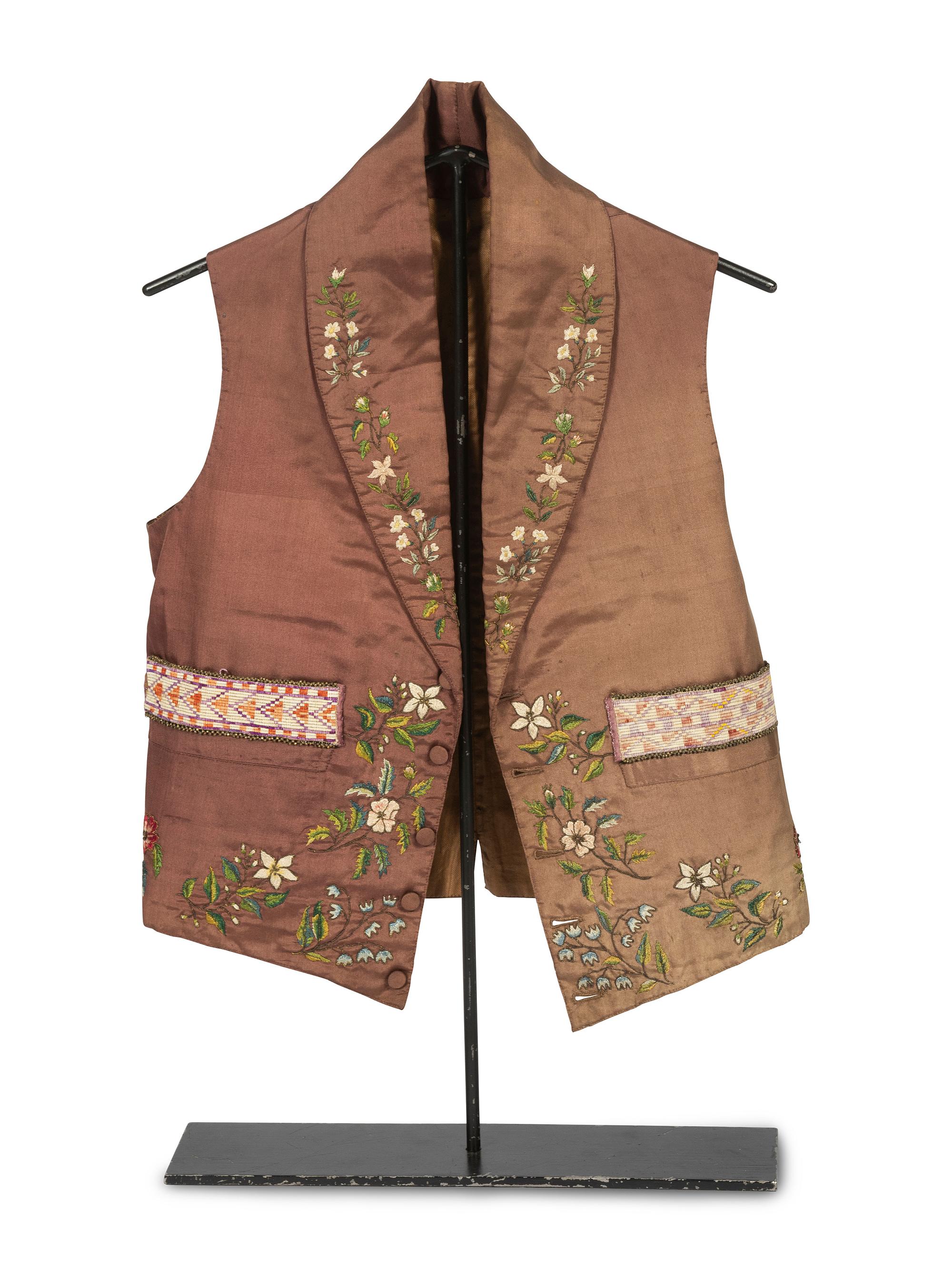 Cree Moosehair Embroidered Boot Moccasins and Vest