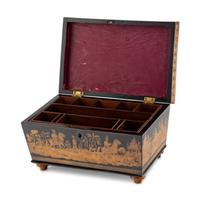 A English Penwork Table Casket